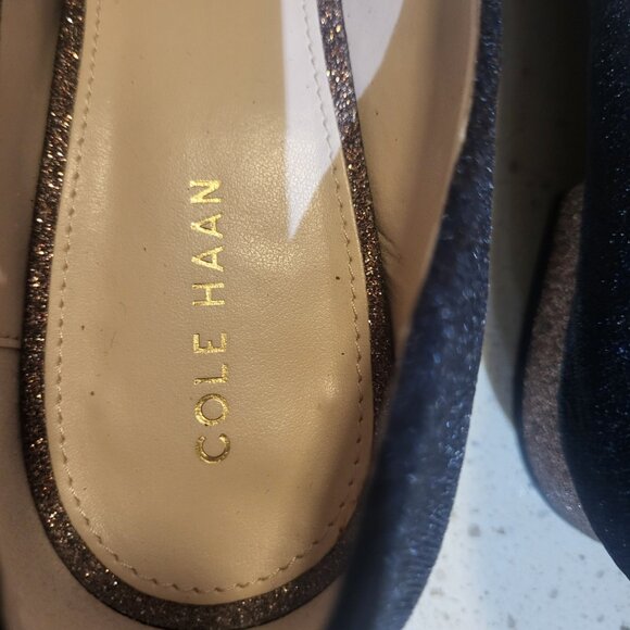 Black Velvet Loafers Ladies Size 8 Cole Haan Marlee Skimmer Flats - Picture 4 of 12